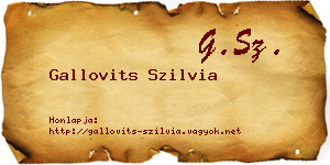 Gallovits Szilvia névjegykártya