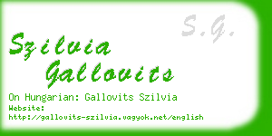 szilvia gallovits business card